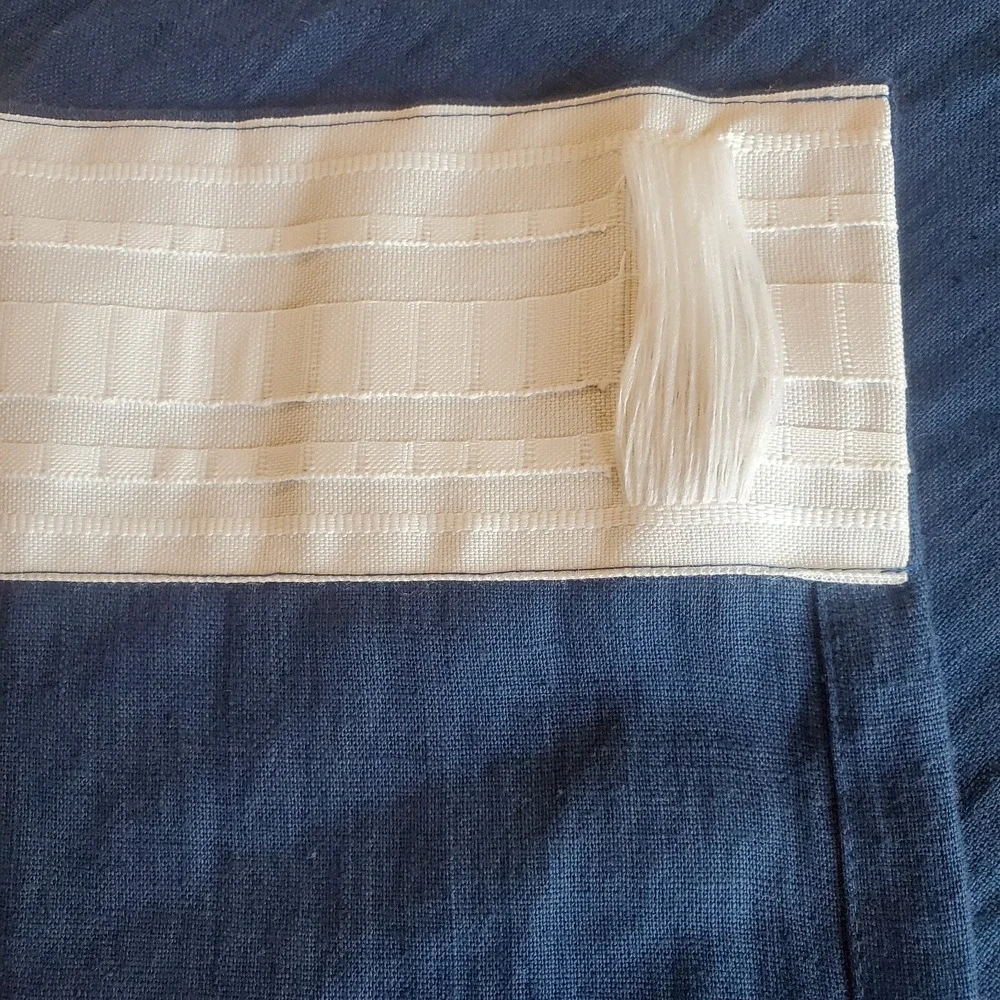 Sand‎ Snow 100% Linen Curtain 2 Panels Europe Made Light Filtering Harbour Blue